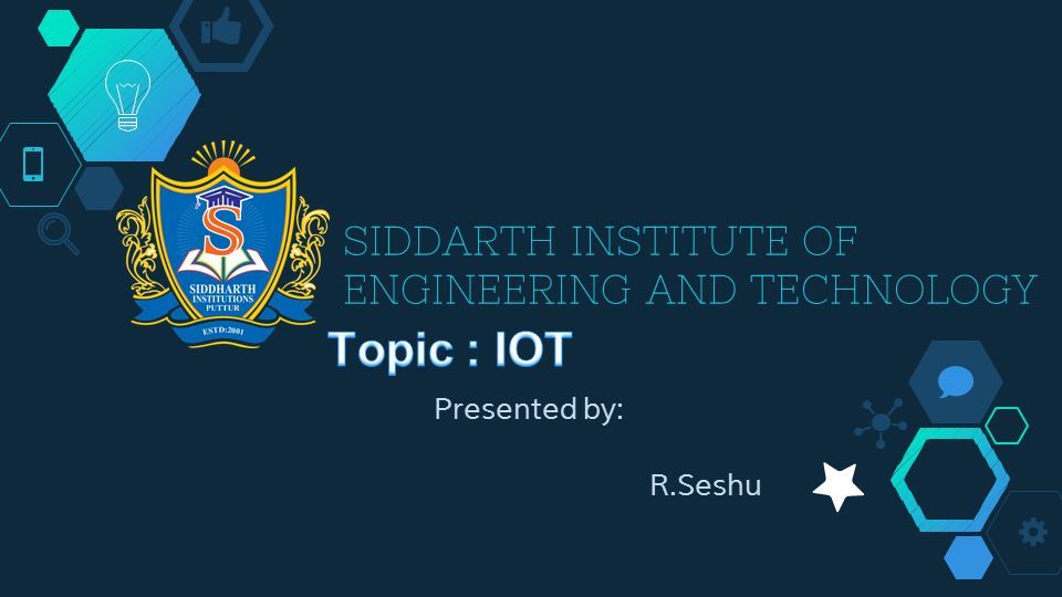 SIDDARTH INSTITUTE OF ENGINEERING AND TECHNOLOGY Presented by: R.Seshu
