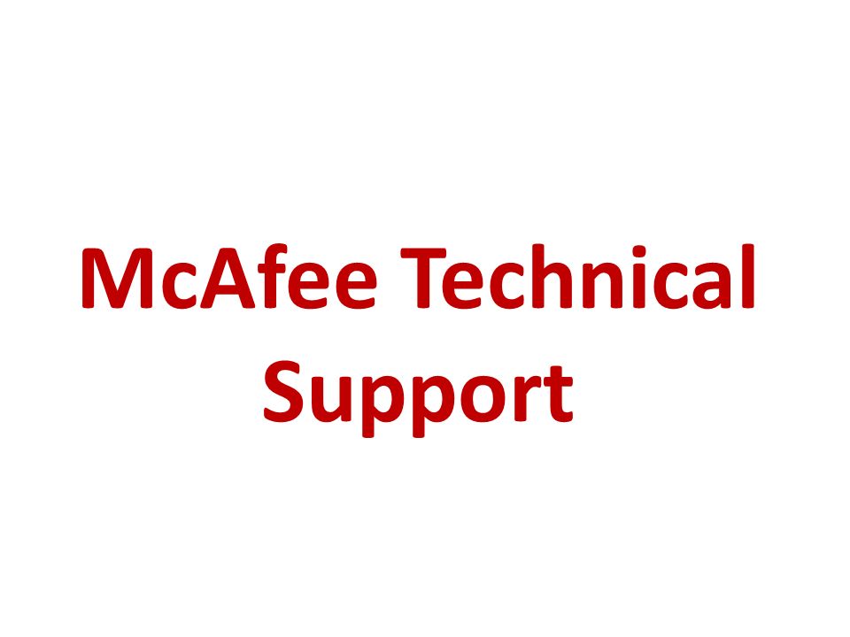 McAfee Technical Support