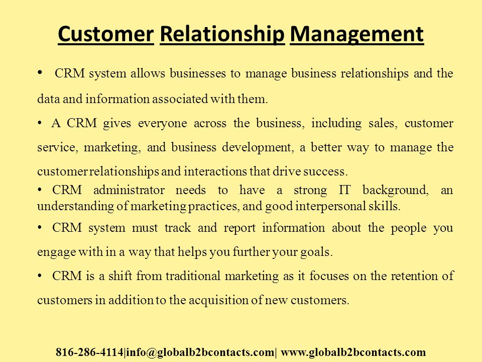 Customer Relationship Management CRM system allows businesses to manage business relationships and the data and information associated with them.