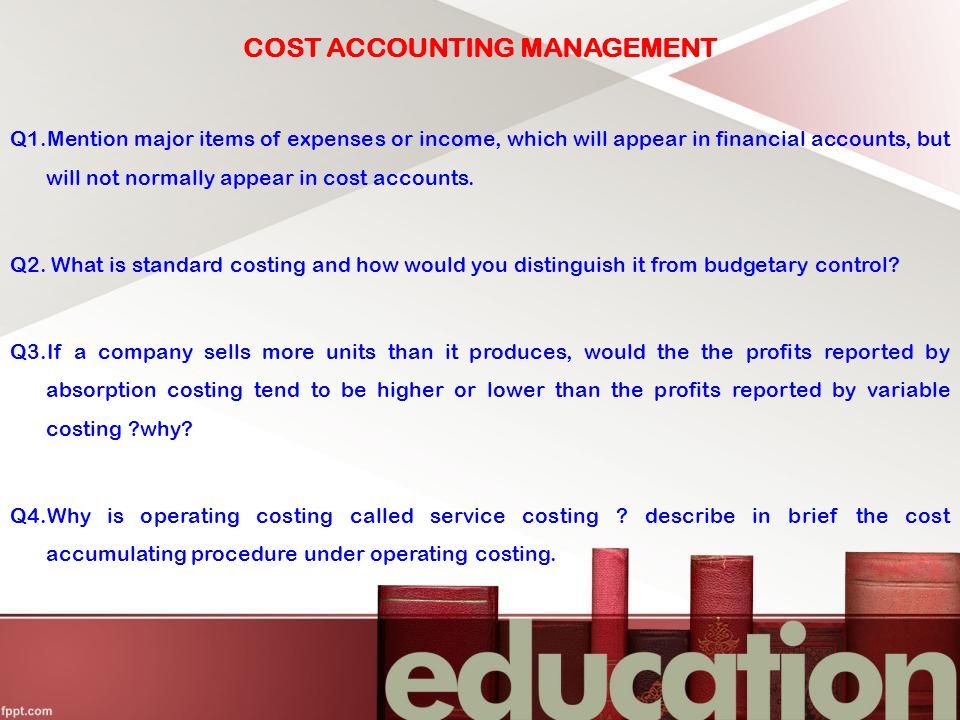 COST ACCOUNTING MANAGEMENT - Ppt Download