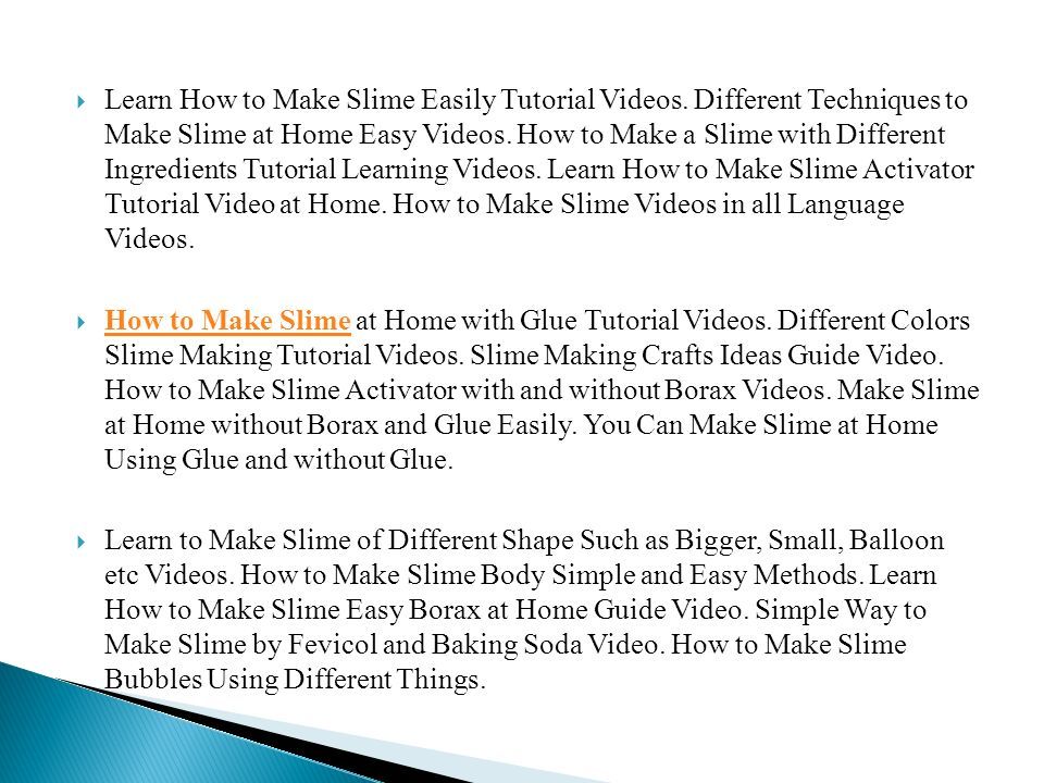 Learn How To Make Slime Easily Tutorial Videos Different