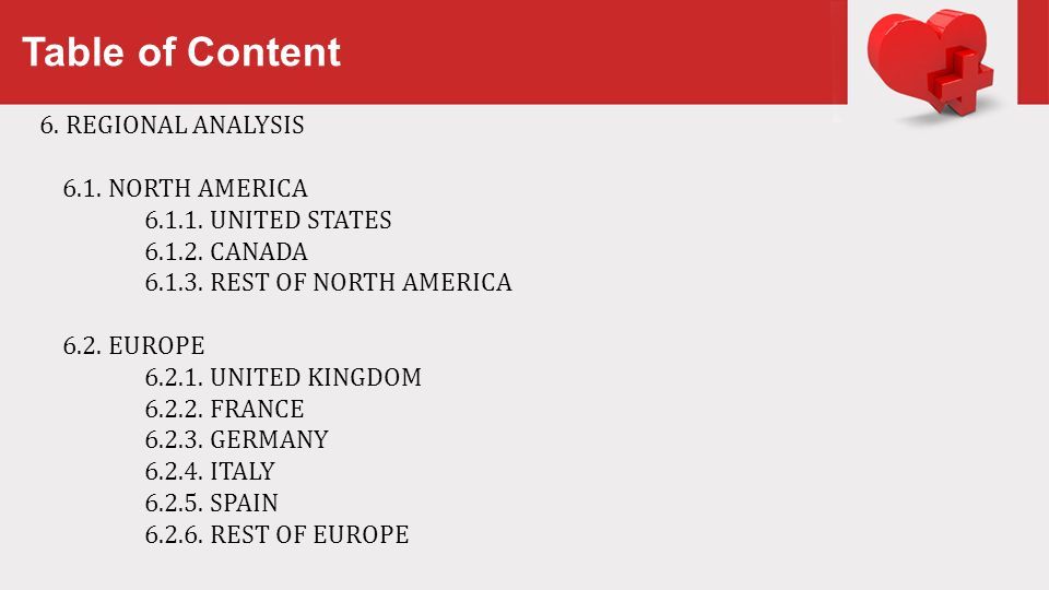 Table of Content 6. REGIONAL ANALYSIS 6.1. NORTH AMERICA