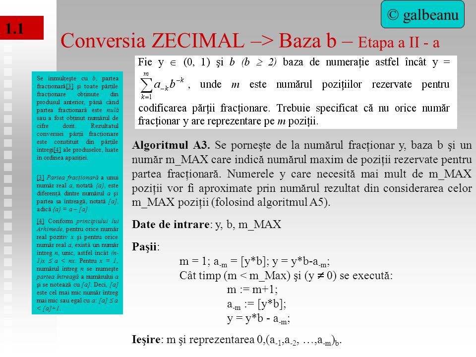 Arhitectura Sistemelor de Calcul - Bazele Aritmetice ale Sistemelor de  Calcul. Grigore ALBEANU © galbeanu. - ppt download