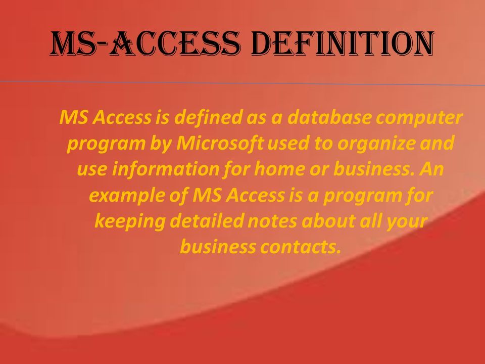 microsoft access define
