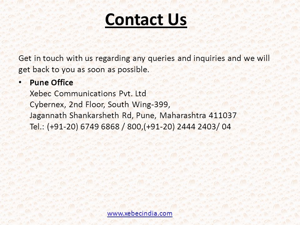 Contact Us Get in touch with us regarding any queries and inquiries and we will get back to you as soon as possible.