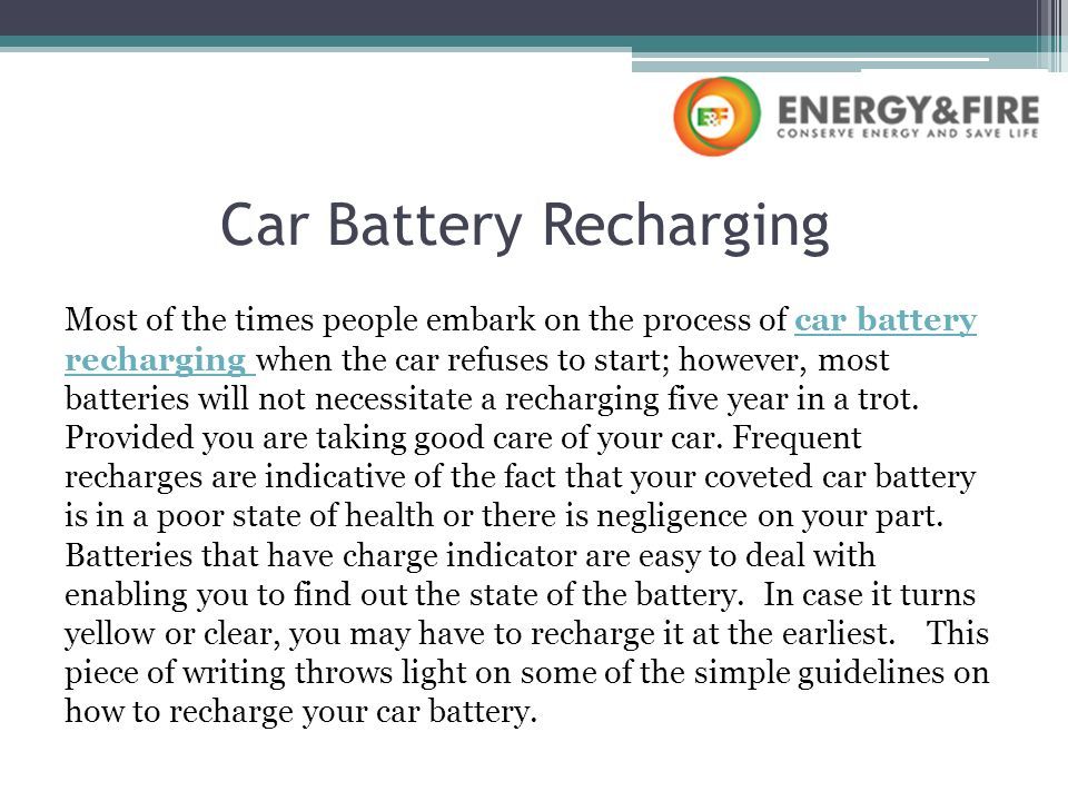 Car battery recharging ppt download