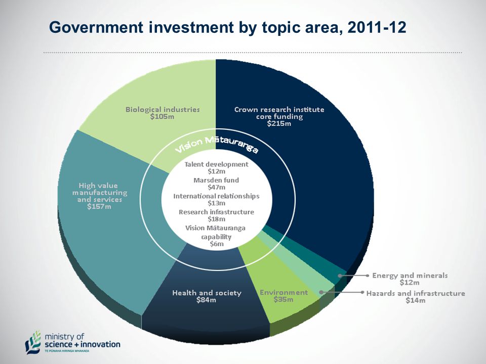 Government investment by topic area,