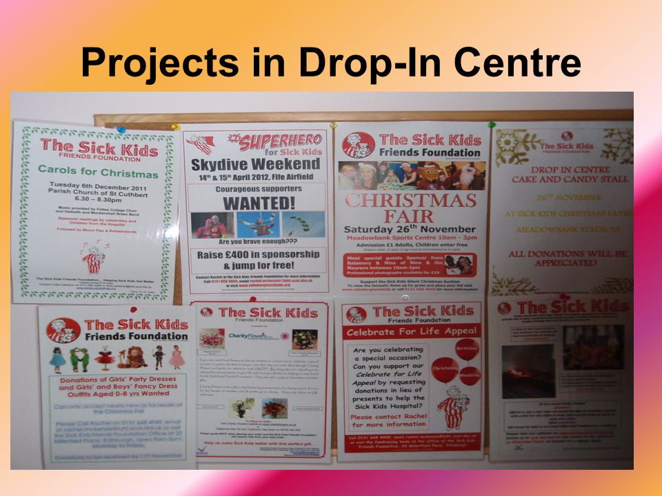 Projects in Drop-In Centre