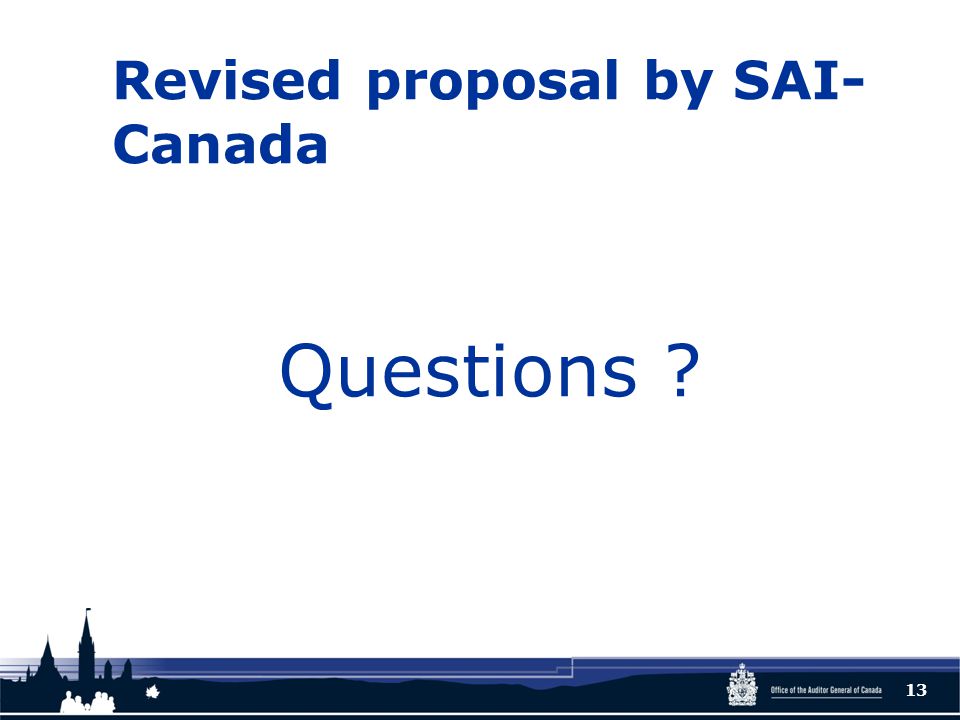 Revised proposal by SAI- Canada Questions 13