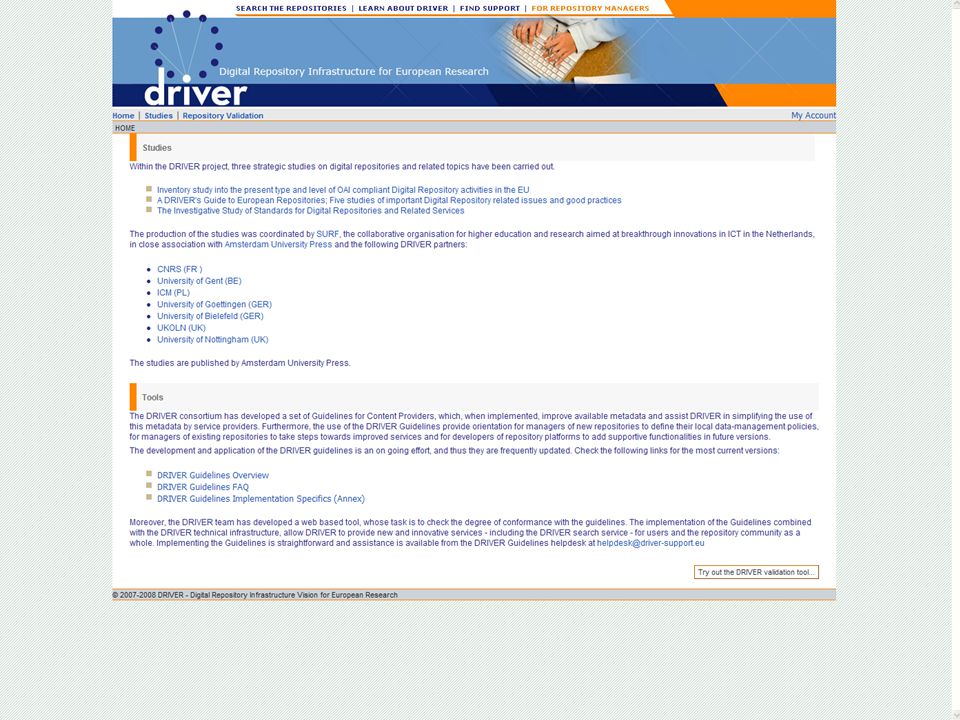 A DRIVERS guide to European repositories
