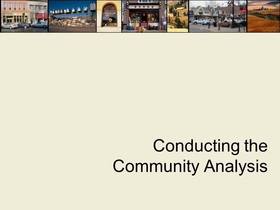 Conducting the Community Analysis