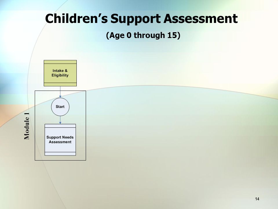 14 Children’s Support Assessment (Age 0 through 15) Module 1