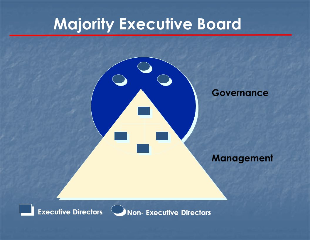 Majority Executive Board Non- Executive DirectorsExecutive Directors Governance Management