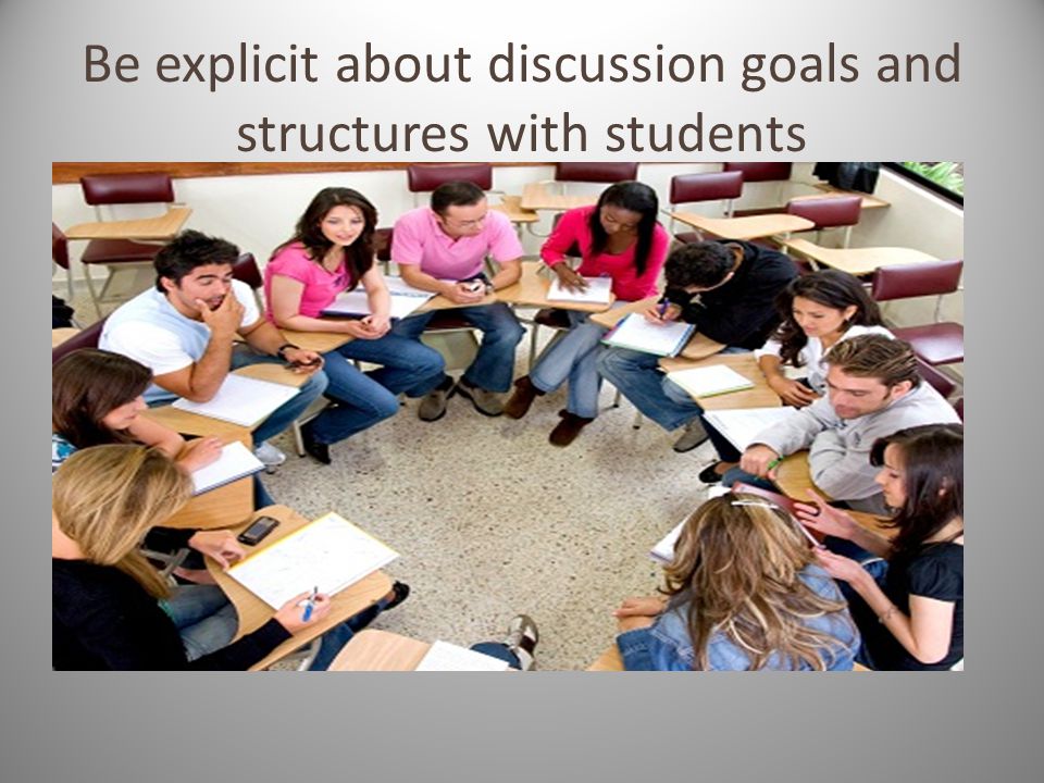 Be explicit about discussion goals and structures with students