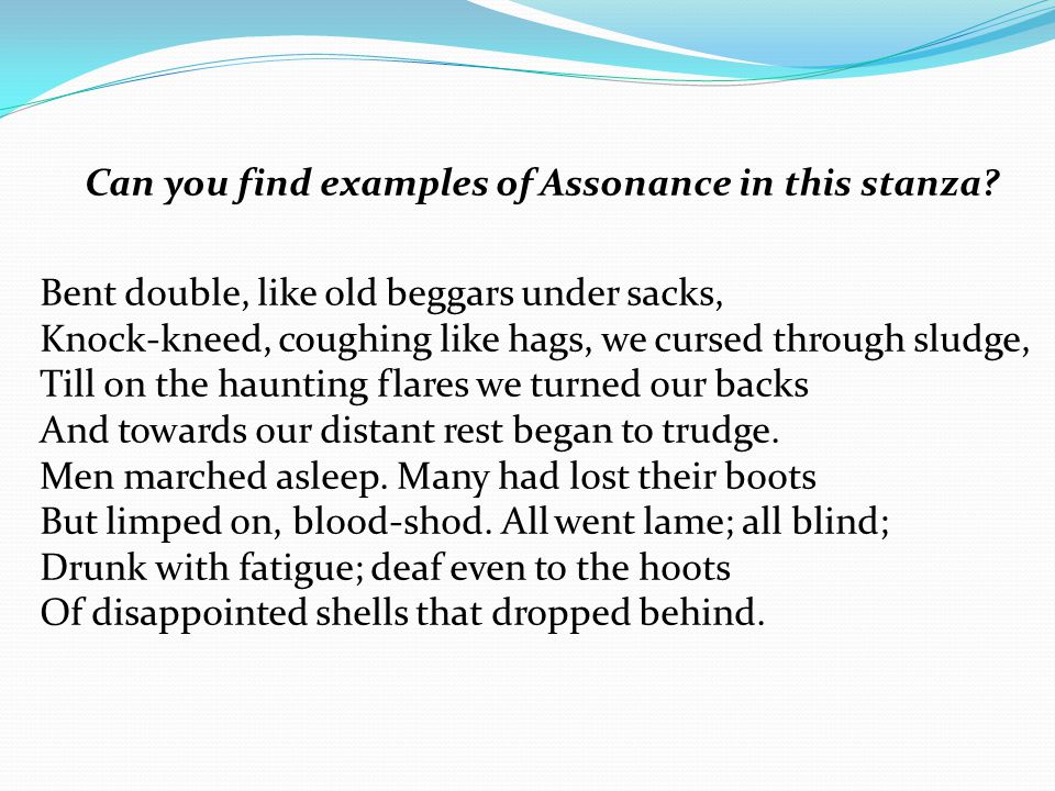 Can you find examples of Assonance in this stanza.