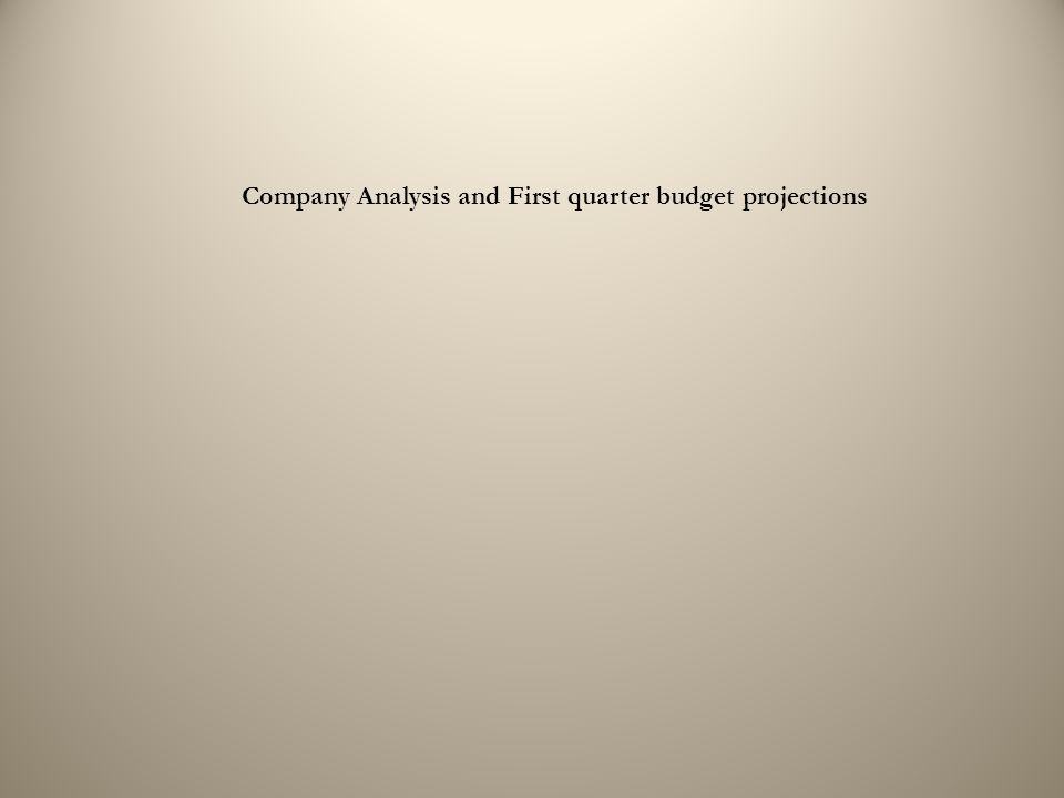 Company Analysis and First quarter budget projections