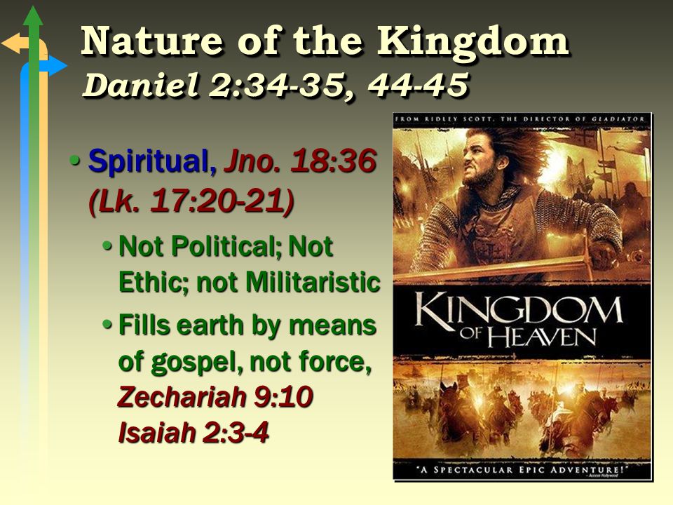 6 Nature of the Kingdom Daniel 2:34-35, Spiritual, Jno.