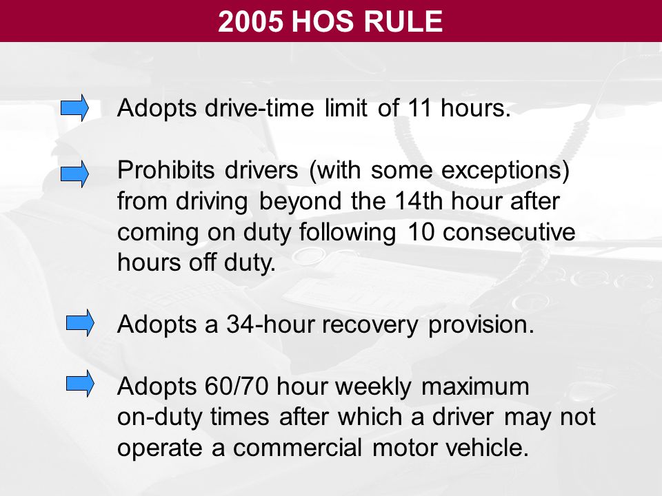 Updates to Hours of Service Rules - VLC Vehicle Licensing Consultants