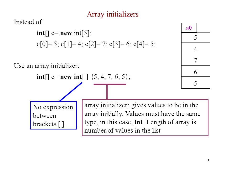 Recitation 4 2 D Arrays Exceptions Animal V New Animal 3 2 Declaration Of Array V V Null Create Array Of 3 Elements A6 Animal Null Assign Ppt Download