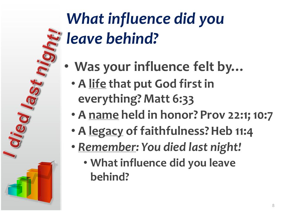 What influence did you leave behind.