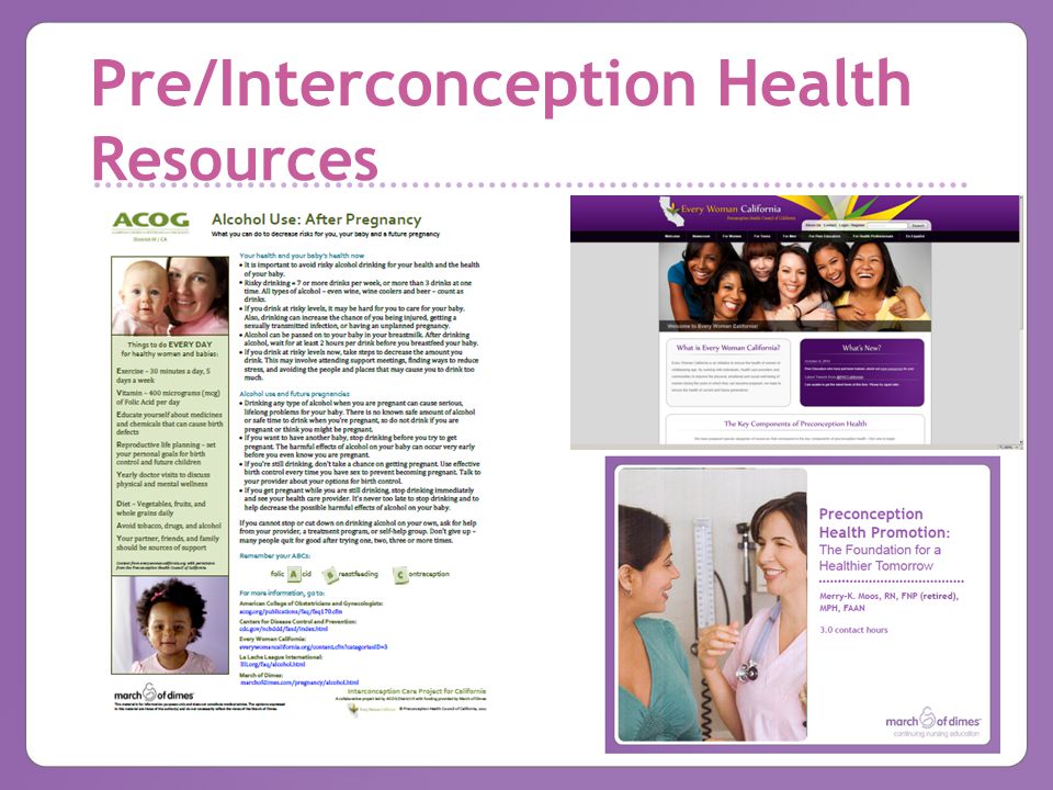 Pre/Interconception Health Resources