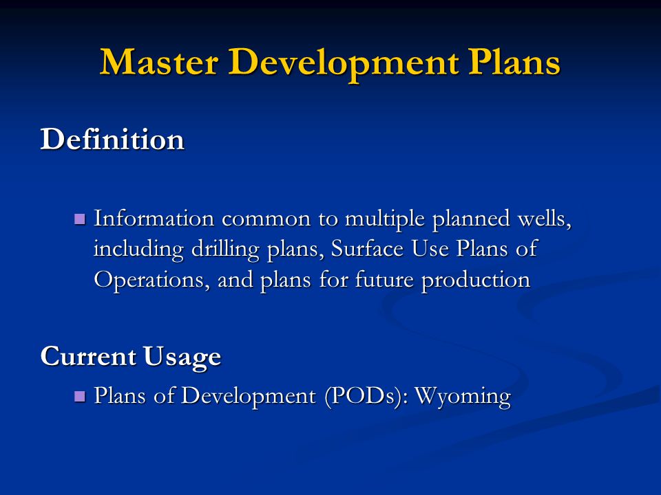 Section III. H. Master Development Plans. Goals What is a Master  Development Plan? What is a Master Development Plan? What information is  needed? What. - ppt download