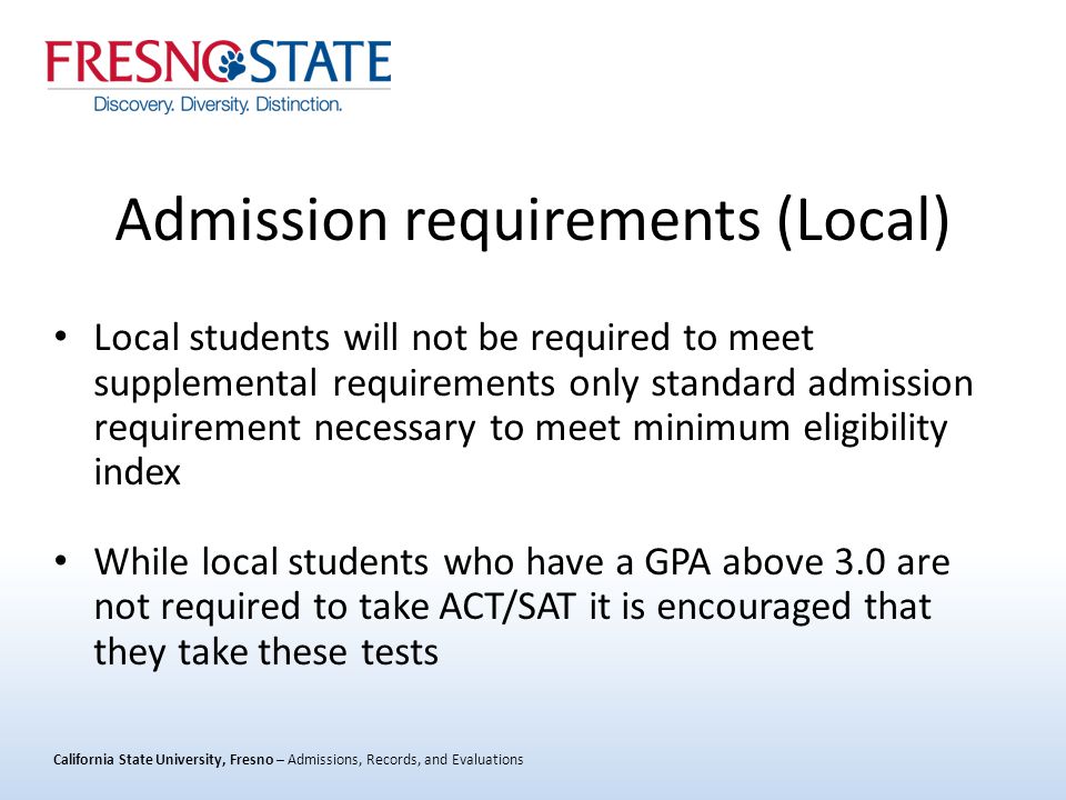 California State University Fresno Admissions Records And