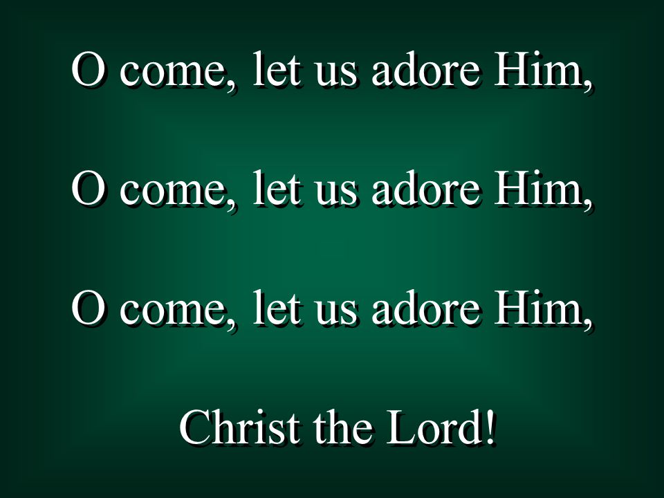 O come, let us adore Him, Christ the Lord! O come, let us adore Him, Christ the Lord!