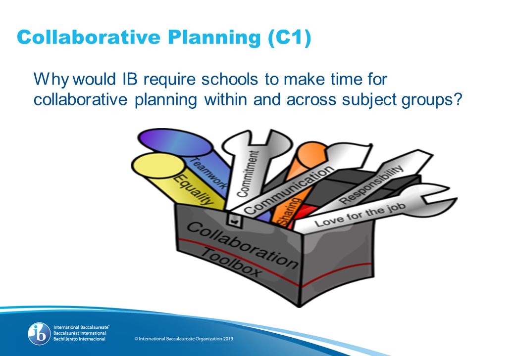 Collaborative Planning (C1) Why would IB require schools to make time for collaborative planning within and across subject groups