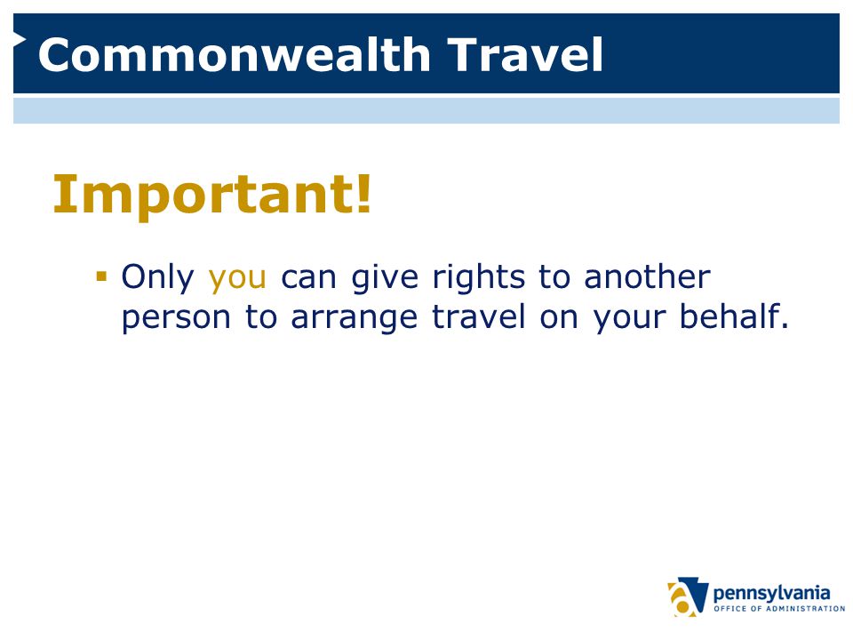 Commonwealth Travel Important.