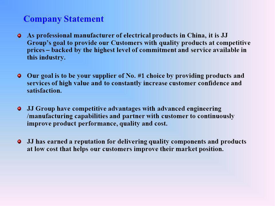 As professional manufacturer of electrical products in China, it is JJ Group’s goal to provide our Customers with quality products at competitive prices – backed by the highest level of commitment and service available in this industry.
