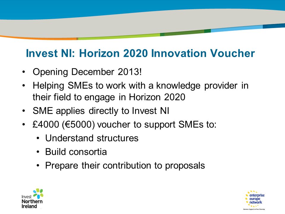 IRT Teams | Sept 08 | ‹#›Title of the presentation | Date |‹#› Invest NI: Horizon 2020 Innovation Voucher Opening December 2013.