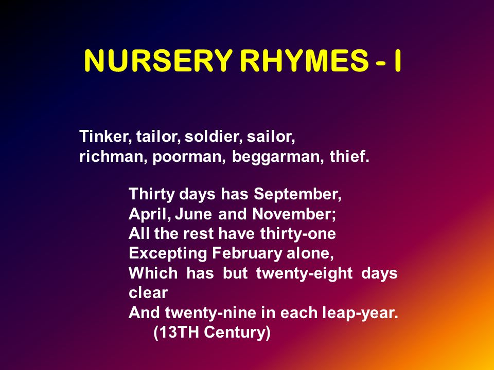 Twenty Nine Rhymes