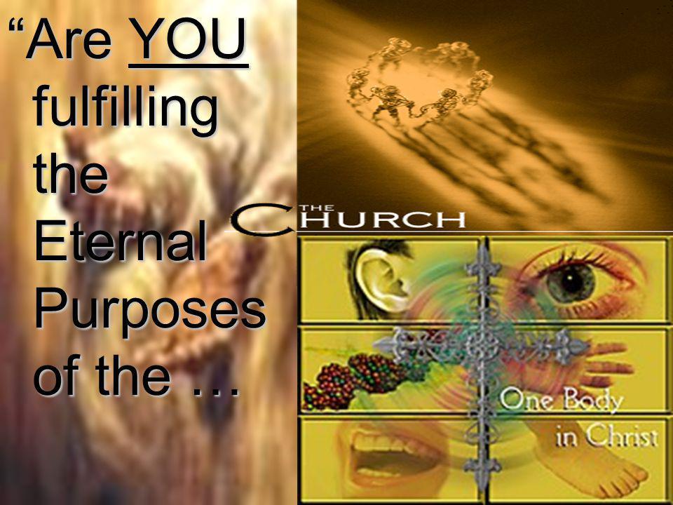 Are YOU fulfilling the Eternal Purposes of the …