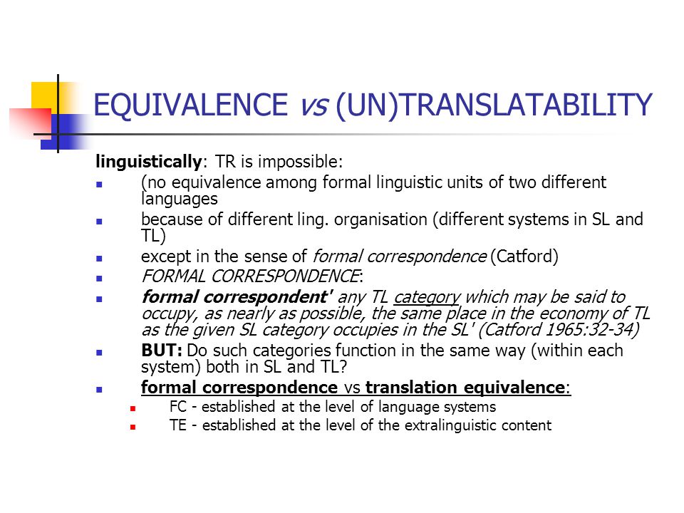 11 translation equivalence v ivir 1981 formal correspondence formal correspondence