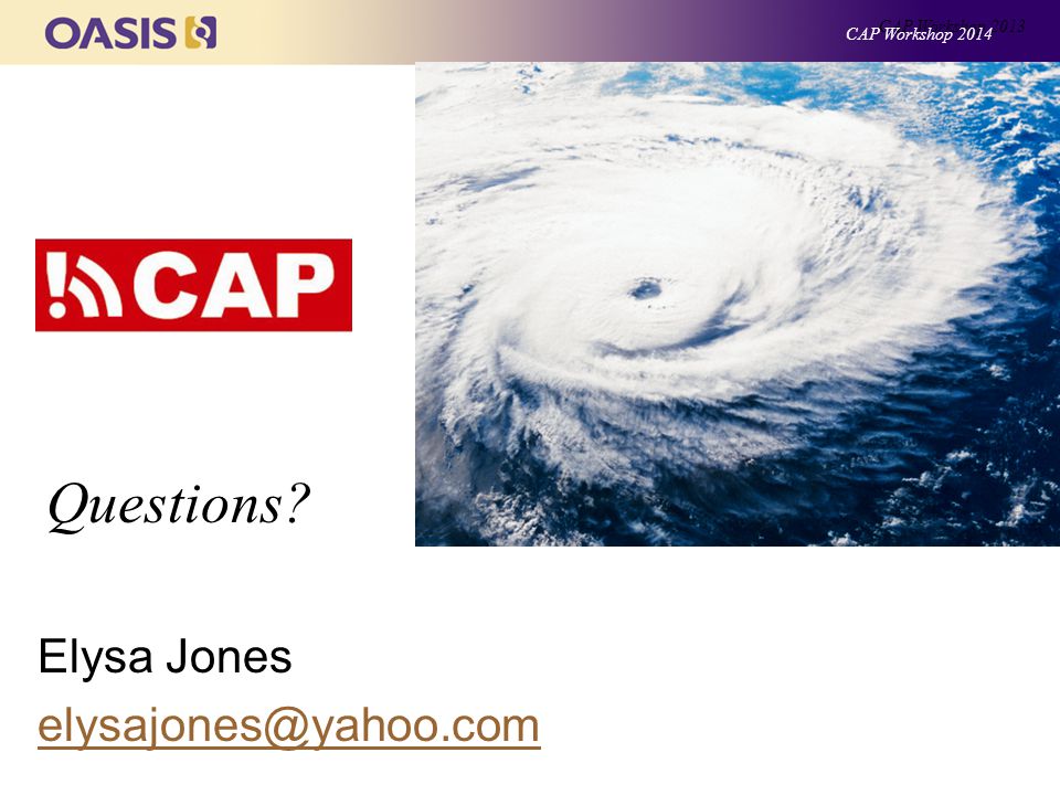 Elysa Jones CAP Workshop 2013 Questions CAP Workshop 2014