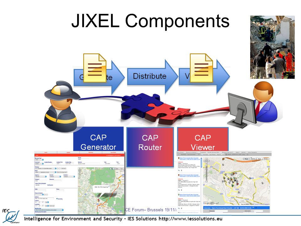 Intelligence for Environment and Security – IES Solutions   PSCE Forum– Brussels 19/11//09 JIXEL Components