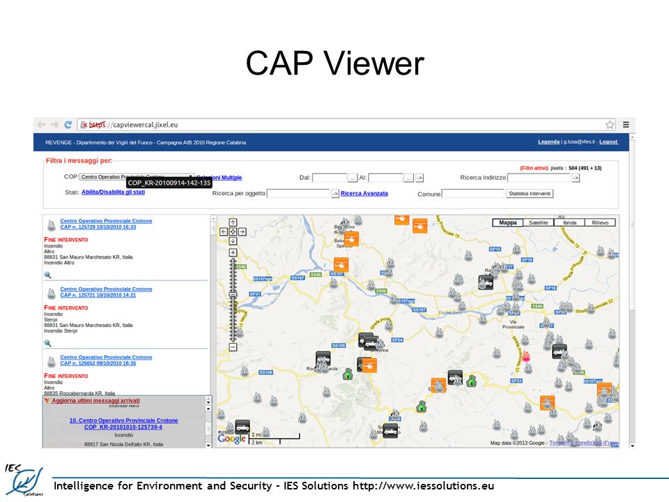 Intelligence for Environment and Security – IES Solutions   CAP Viewer