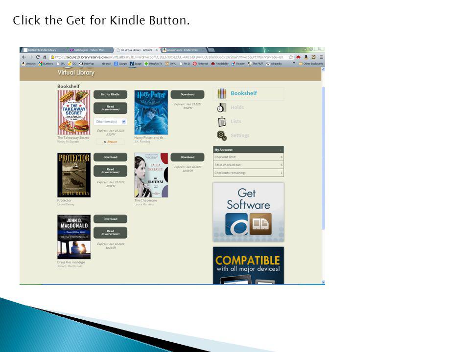 Click the Get for Kindle Button.