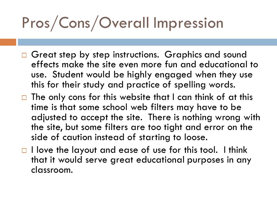 Pros/Cons/Overall Impression  Great step by step instructions.