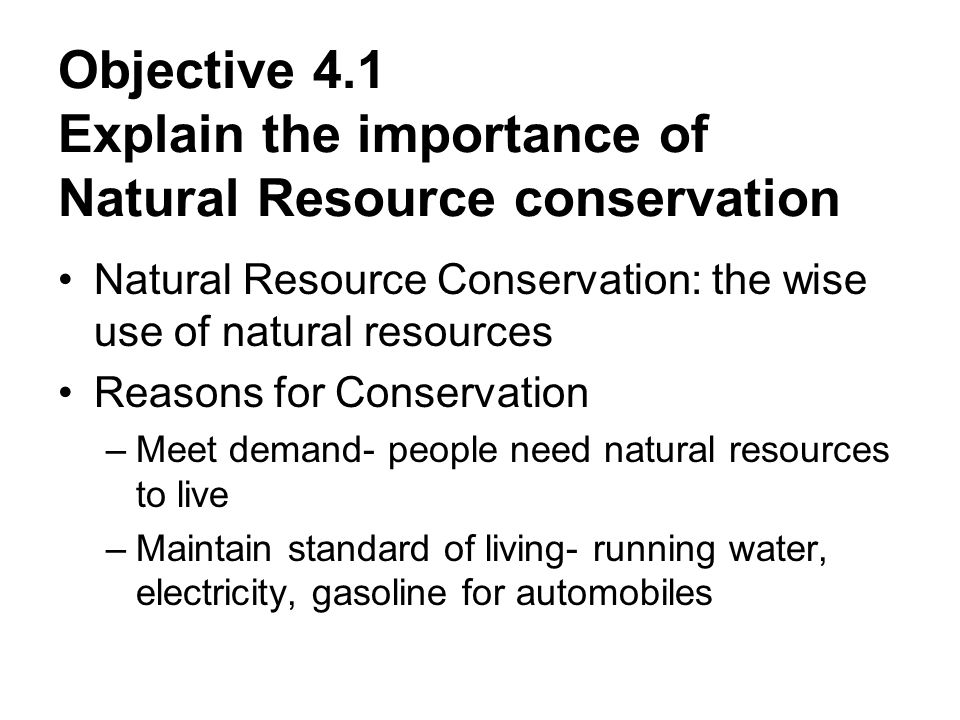 state some important measures of resource conservation