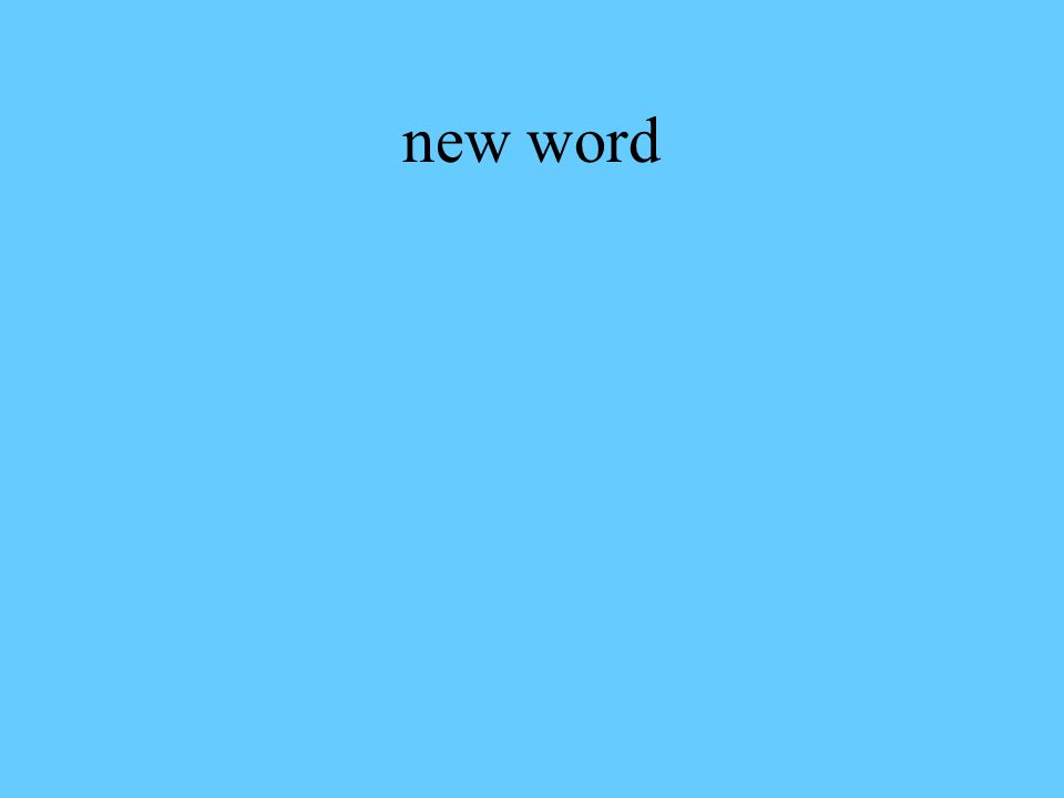 new word