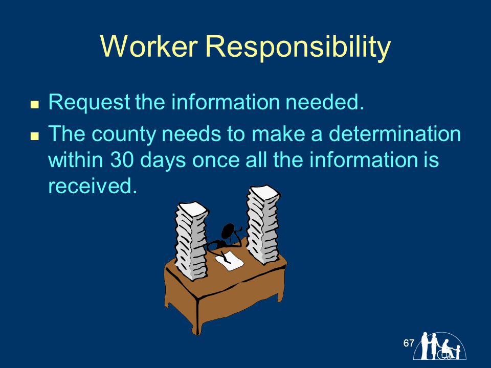 Worker Responsibility Request the information needed.