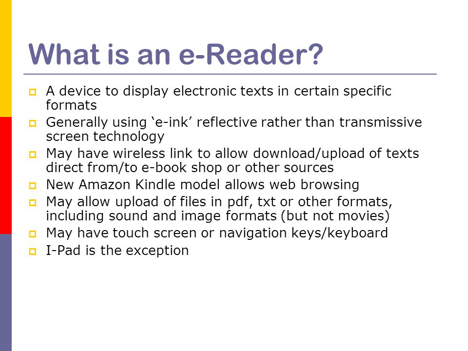 What is an e-Reader.