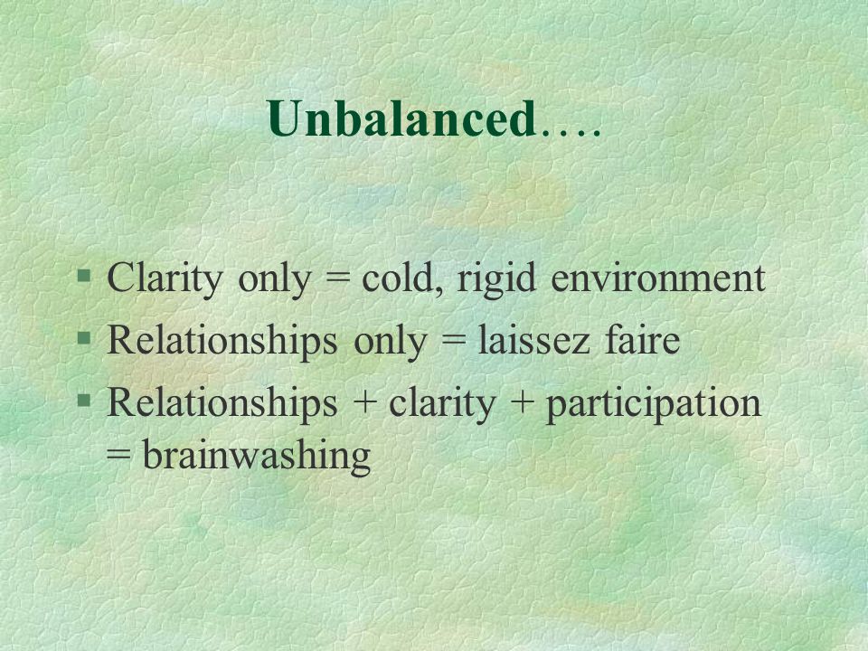 Unbalanced….