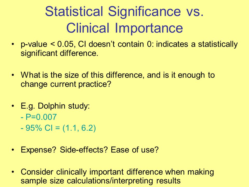statistical vs clinical significance research