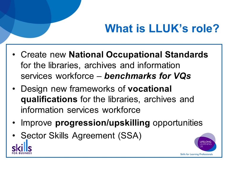 What is LLUK’s role.