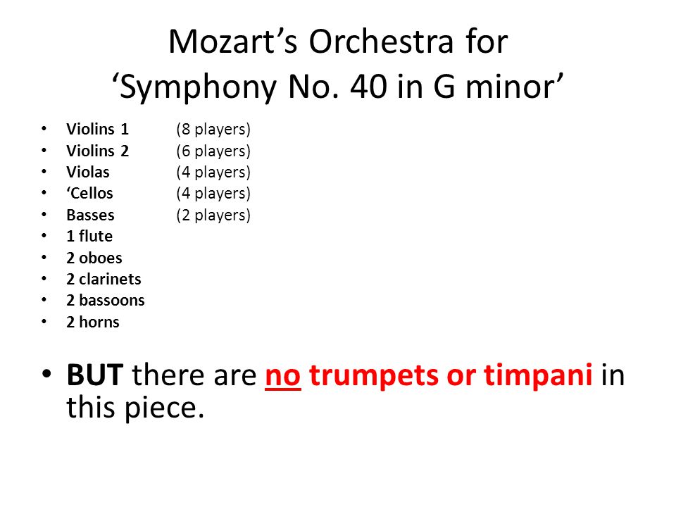 Mozart’s Orchestra for ‘Symphony No.
