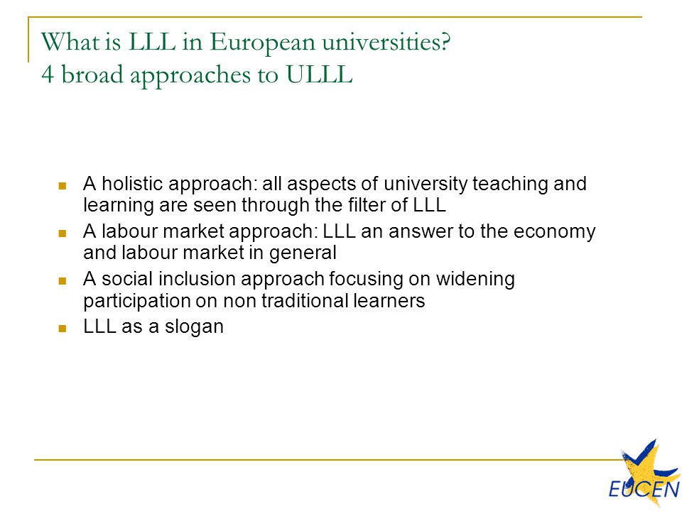 What is LLL in European universities.