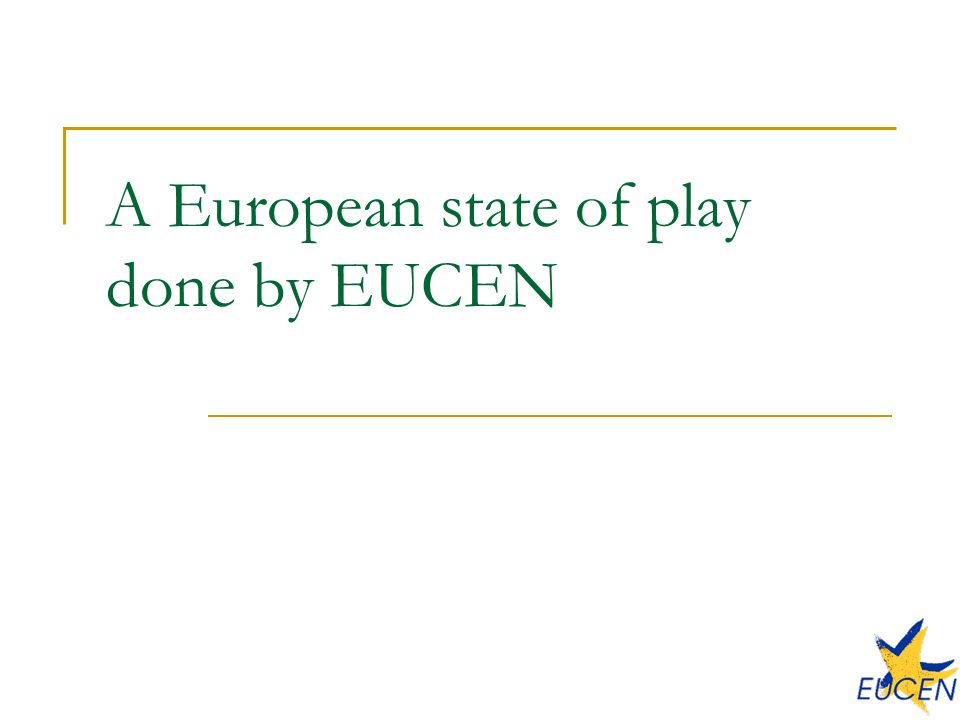 A European state of play done by EUCEN